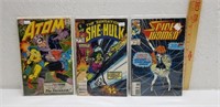 Lot of 3 Comic Books- ATOM  She-Hulk and