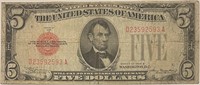 1928B $5 Silver Certificate RED Seal