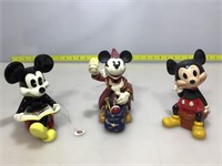 Vintage to new Mickey Mouse figures.