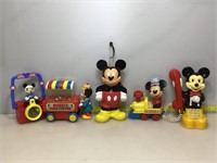 Mickey mouse toys. Rolling popper, train, phone,