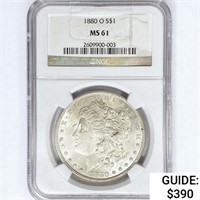 1880-O Morgan Silver Dollar NGC MS61