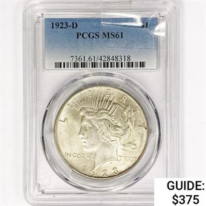 1923-D Silver Peace Dollar NGC MS61