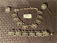 Sterling Silver Necklace Bracelet & Earring Set