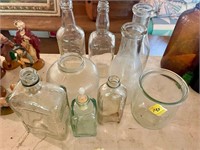 glass milk bottles old bottles etc
