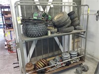 Metal Rolling Shelf w/ Weights and Wheels