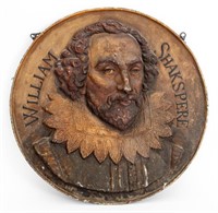 William Shakespeare Cold-Painted Iron Roundel