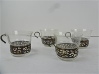 Antique Glasses With Metal Decorative Handles