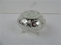 Vintage Viking Crystal Flowerlite With Silver