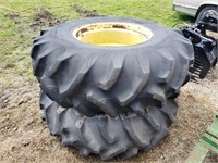 2- 18.4-26 Tractor Tires & Jd Rims