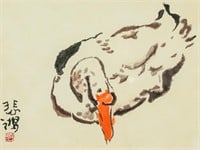 Xu Beihong Chinese 1895-1953 Watercolor Goose