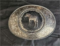 Mexico silver belt buckle