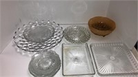 Assorted glass plates