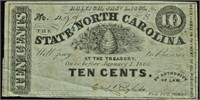 1863 N CAROLINA 10 CENTS VF