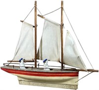 EARLY WOOD AND COMPOSITION SAILBOAT