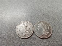 X2  1889 O & 1900 O Morgan silver dollar coins