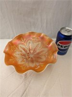 Dugan Carnival Glass Footed Bowl 8 1/2" dia