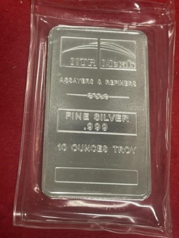 NTR METALS  10 OUNCE SILVER BAR