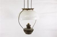 Aladdin Model B Hanging Oil Lamp w White Shade