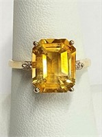 14K Gold Tourmaline Ring Size 8   CHN