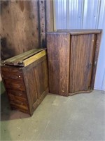 Disassembled Oak Rolltop Desk