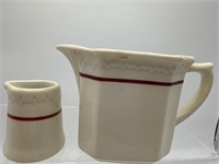 Syracuse china pitcher and creamer