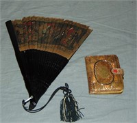 19th Century Chinese Export Fan & Change Purse