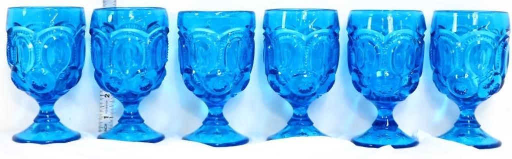 Lot of 6 blue moon & star goblets