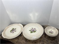 11 PC PLATE & BOWLS FLOWER PATTERN