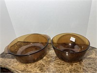 2 AMBER MIXING BOWLS