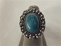 German Silver Turquoise Ring