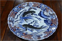 Japanese platter decorated with 2 fish