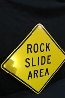 METAL ROCK SLIDE AREA SIGN