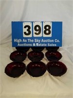 Lot of 9 Ruby Red Cape Cod Avon bowls