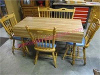 nice drop leaf table - chairs - bench set