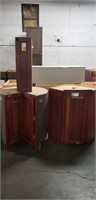1 Lot (3) Rough Wood Grain Cabinets **Finish is