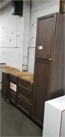 1 Lot (4) Brown Finish Cabinets