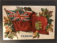 CANADA, CANADIAN FLAG: Scarce PUGH Postcard 1913