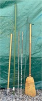 Broom, replacement handle, metal rods