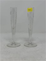 2 Glass Bud Vases