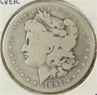 1892-S MORGAN SILVER DOLLAR $1.00