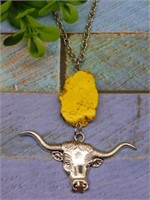 BULL HEAD PENDANT ON CHAIN NECKLACE