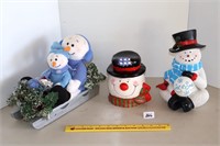 Group lot of snowman decór including small