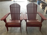 (2) Wood Adirondack Patio Chairs