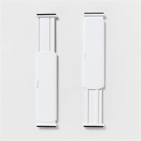 Set of 2 Plastic Drawer Dividers White - Brightroo