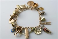 14k Yellow Gold Lady's Charm Bracelet