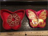 Sarah Coventry Brooch & Butterfly Box
