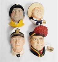 Vintage Chalkware Wall Hanging Heads Bossons