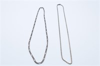 Two sterling silver chains
