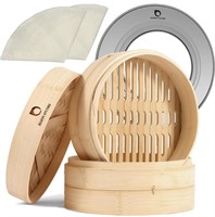 HAPPi STUDIO Bamboo Steamer Basket With Steamer