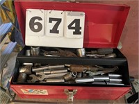 Metal Tool Box with Hand Tools